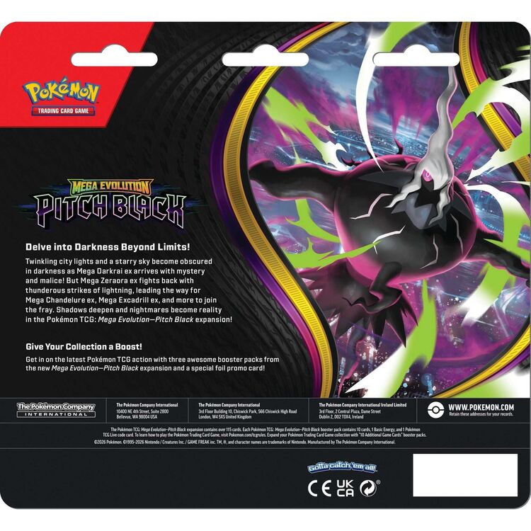 Product Pokemon TCG Mega Evolution 05 Pitch Black - 3-Booster Blister image