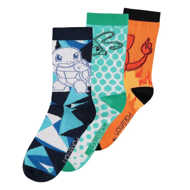 Product Κάλτσες Σετ των 3 Pokemon Crew (Squirtle, Charmader, Bulbasaur) image