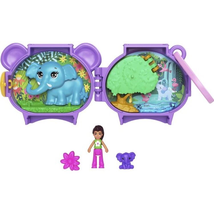 Product Μινιατούρα Mattel Polly Pocket Mini: Pet Connects - Elephant Compact Playset (JCB19) image
