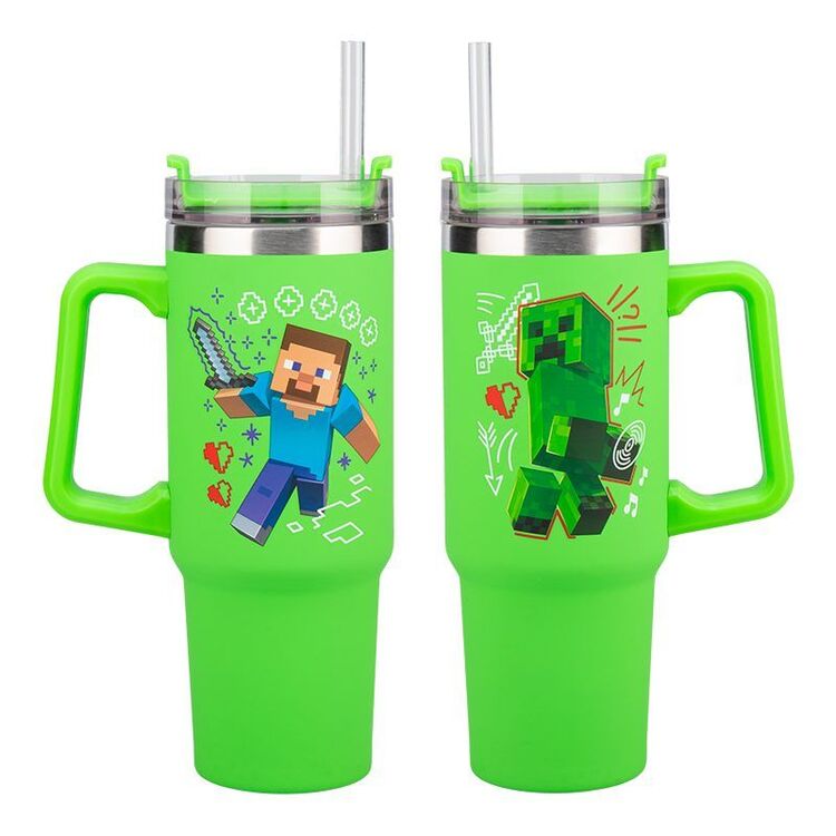 Product Ποτήρι με Καλαμάκι Paladone: Minecraft - Green Multiway Insulated Travel Cup Straw (900ml) (PP14600MCF) image
