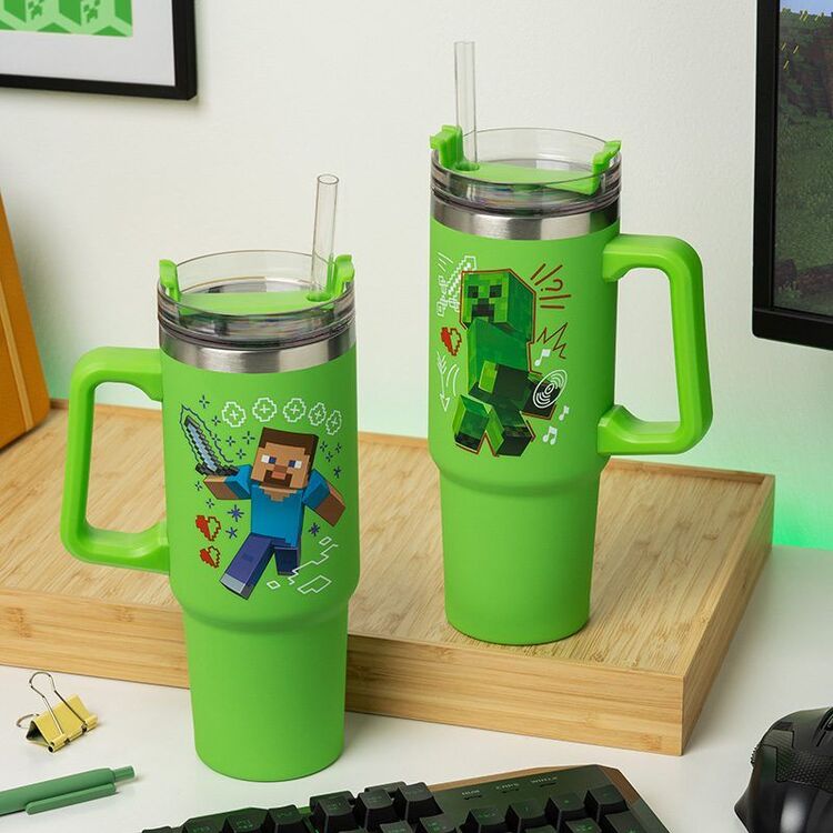 Product Ποτήρι με Καλαμάκι Paladone: Minecraft - Green Multiway Insulated Travel Cup Straw (900ml) (PP14600MCF) image