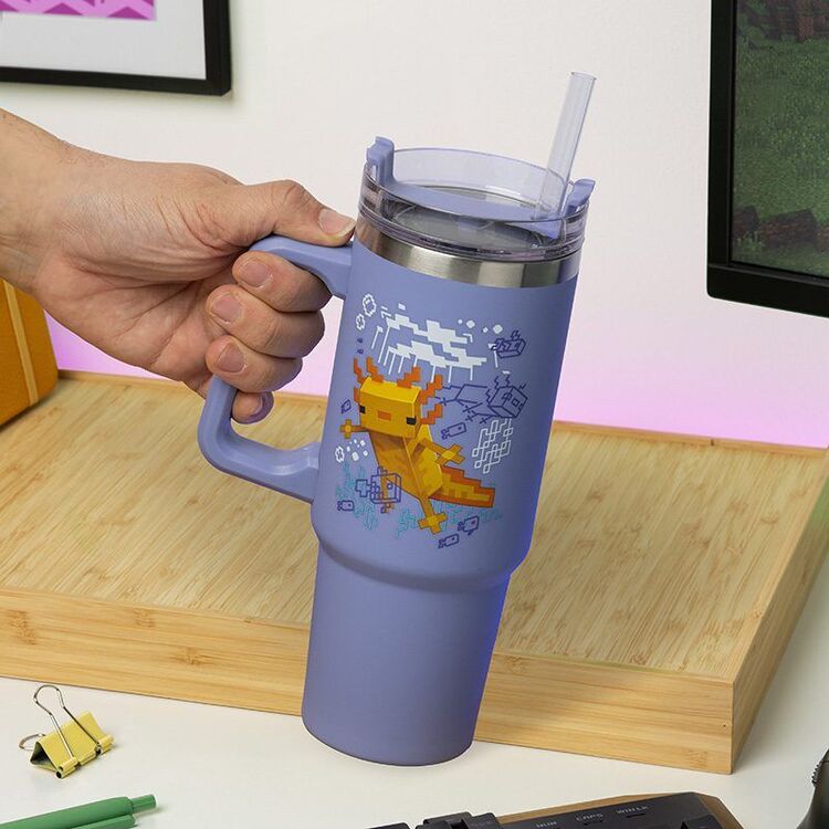 Product Ποτήρι Θερμός με Καλαμάκι Minecraft Purple Travel Mug XL 900ml with straw image