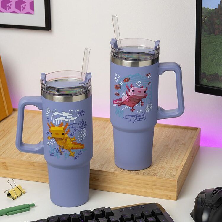 Product Ποτήρι Θερμός με Καλαμάκι Minecraft Purple Travel Mug XL 900ml with straw image