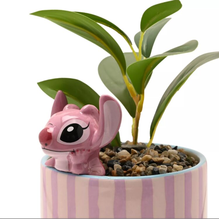 Product Γλαστράκι Disney Stitch Planter with 3D Angel & Faux Plant image