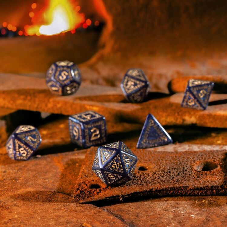 Product Runic Dice Set: Mixed Blue & Gold image