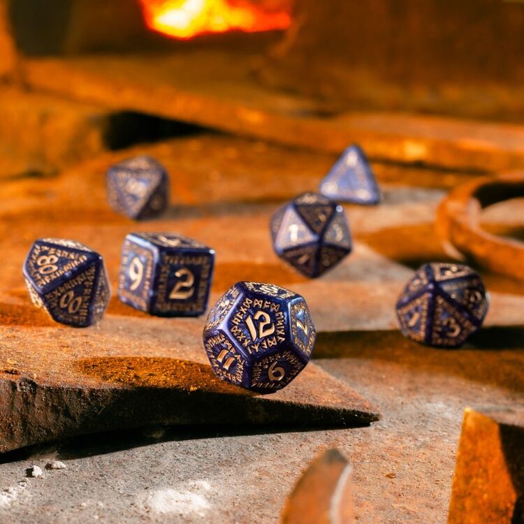 Product Runic Dice Set: Mixed Blue & Gold image
