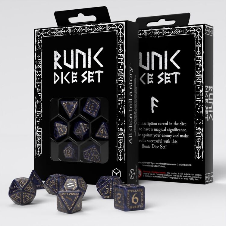 Product Runic Dice Set: Mixed Blue & Gold image