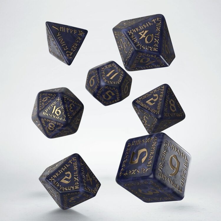 Product Runic Dice Set: Mixed Blue & Gold image