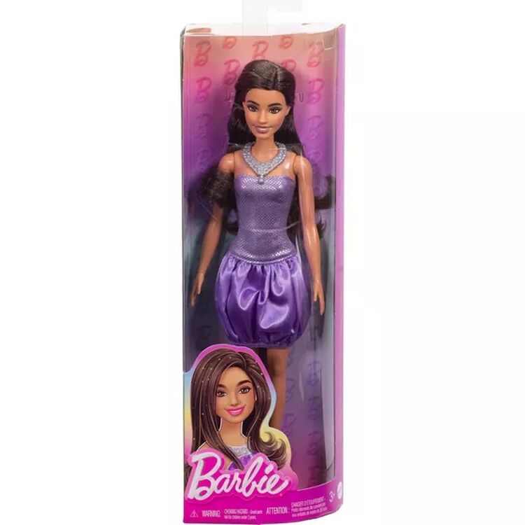 Product Mattel Barbie: Fashionistas #234 - Brown Hair with Metallic Purple Dress Doll (HYT92) image