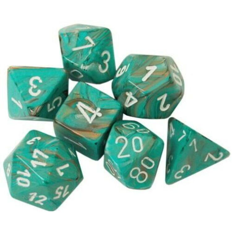 Product Marble Oxi-Copper/White  7-Dice Set image
