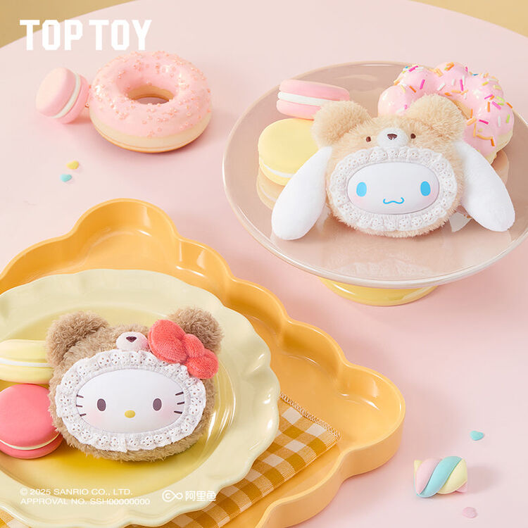 Product Sanrio Characters Fluffy Teddy Bear Series Plush Pendant Blind Box(1pc) Keychain image