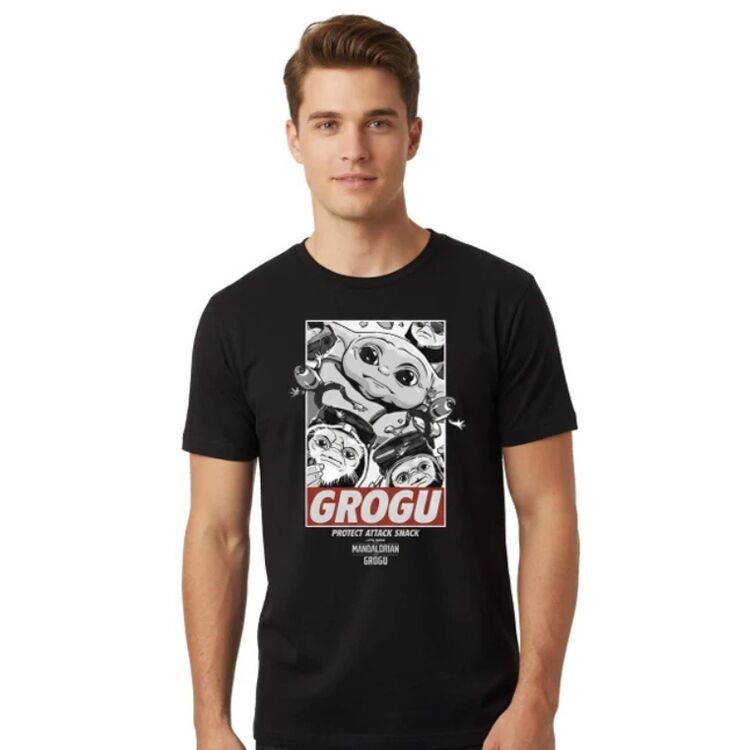 Product Star Wars: The Mandalorian Grogu Protect Attack Snack T-Shirt image