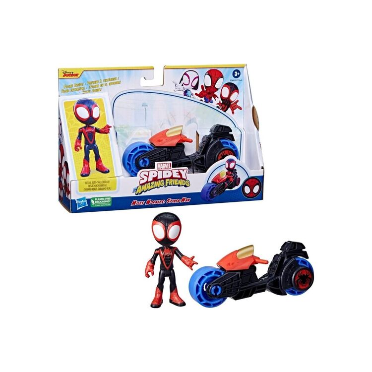 Product Μινιατούρα Hasbro Marvel: Spidey And His Amazing Friends - Miles 'Spin' Morales Motorcycle (F7460) image