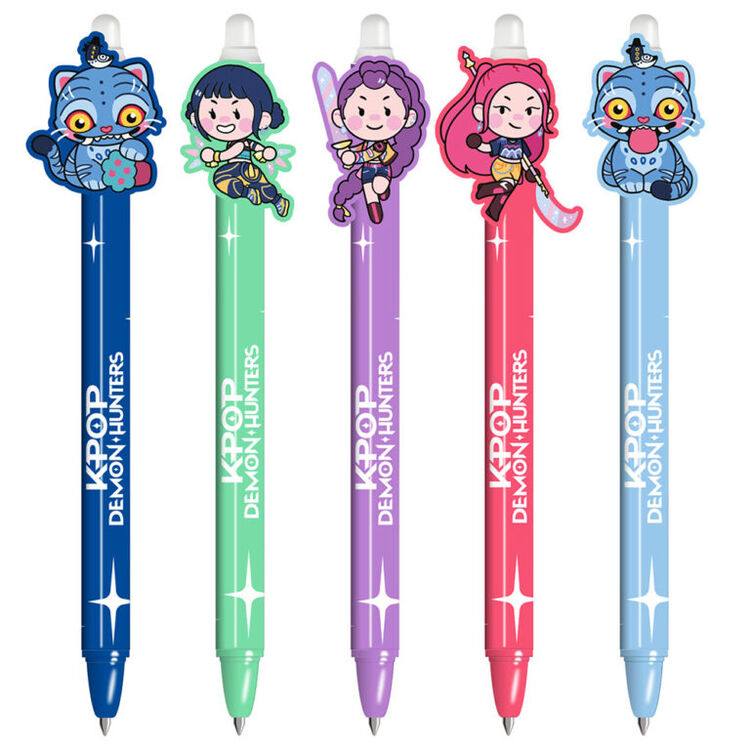 Product K Pop Demon Hunters Erasable Gel Pens Retractable Clip Icon (Random / 1pcs) image