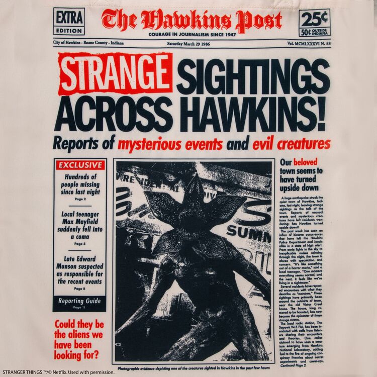 Product Τσάντα Stranger Things Hawkins Tote Bag Upside Down image
