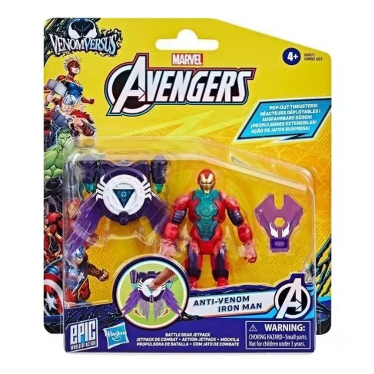 Product Φιγούρα Δράσης Hasbro Epic World Marvel Avengers: Venom Versus Battle Gear Jetpack - Anti-Venom Iron Man 4" Action Figure (G0971) image