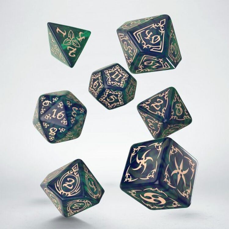Product Tribal Dice Set: Blue-Green & Beige image