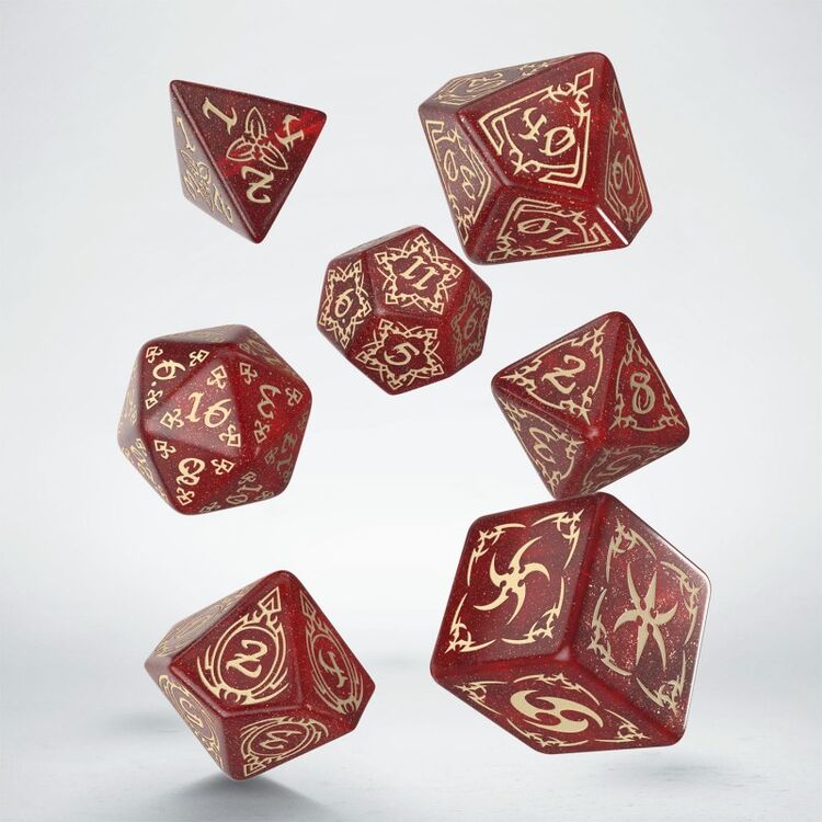 Product Tribal Dice Set: Shimmering Red & Beige image