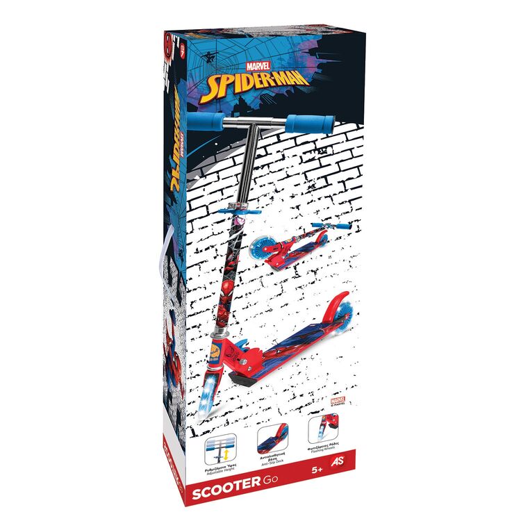 Product Πατίνι AS Outdoor: Wheels - Scooter Plus - Spiderman (Flashing Wheels) (5004-50278) image