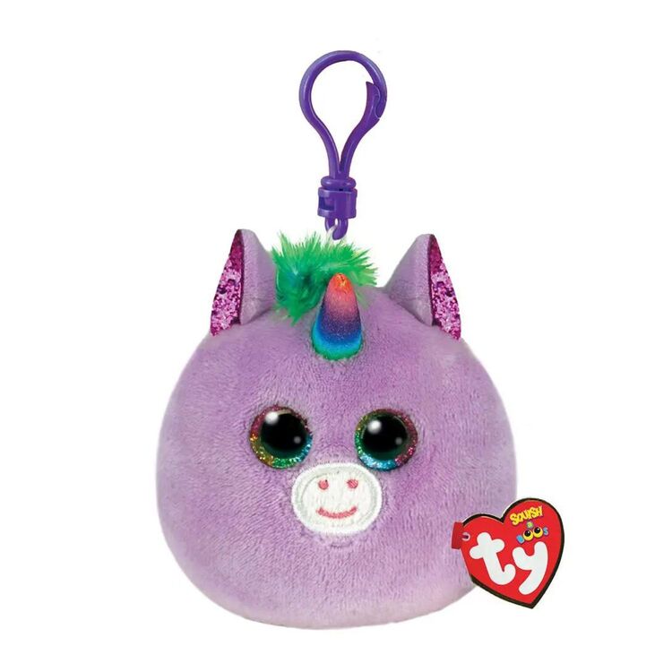 Product TY Squishy Beanies Rosete Unicorn Purple Clip Plush image