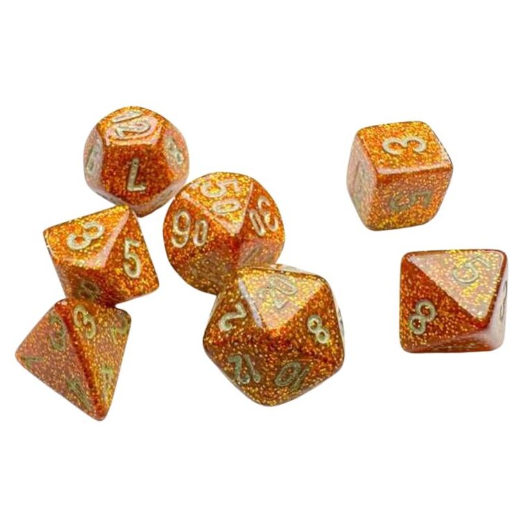 Product Ζάρια Glitter Gold/Silver Mini Polyhedral 7-Die Set image